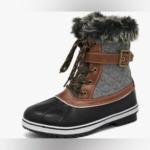 Dream Pairs Black and Brown Winter Boots